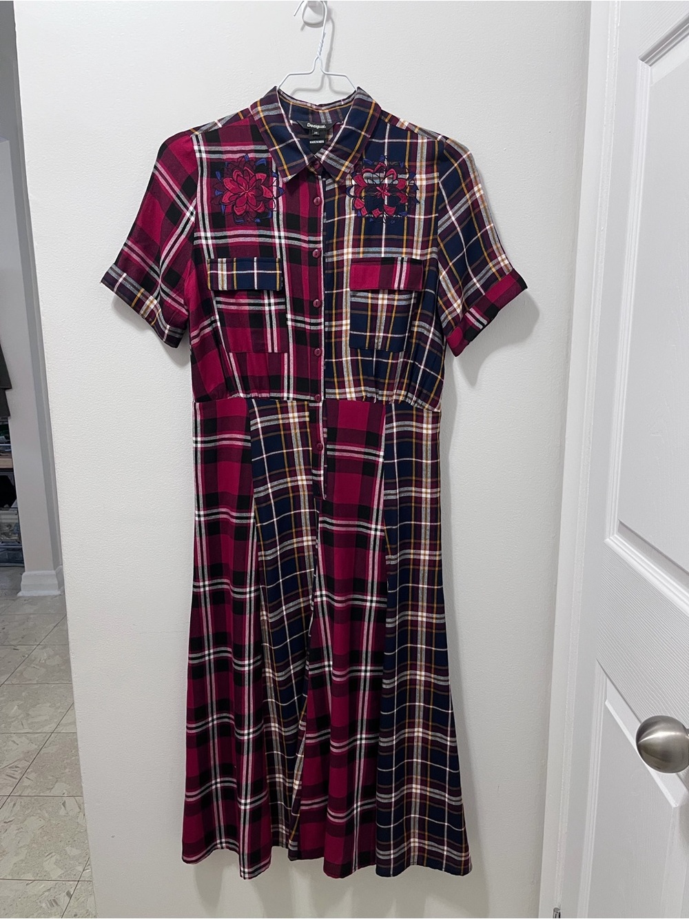 DESIGUAL ROSADA CHECKED DRESS Size 38/6 - Picture 2 of 16